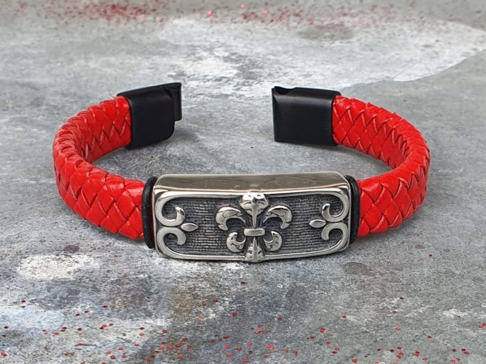 Leer rood fleur de lis