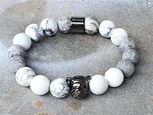 Bulldog natuurstenen armband