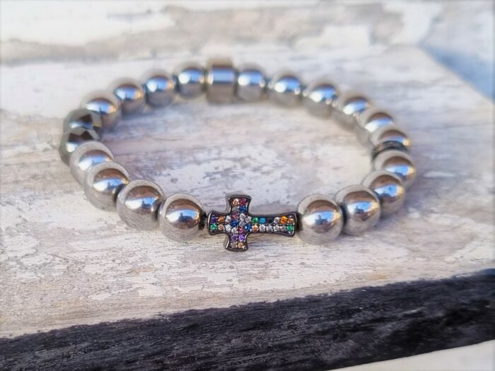 Uniek hematiet natuurstenen armband