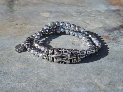 Stoer edel- & natuurstenen armband