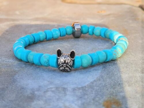 Trendy natuurstenen bulldog armband